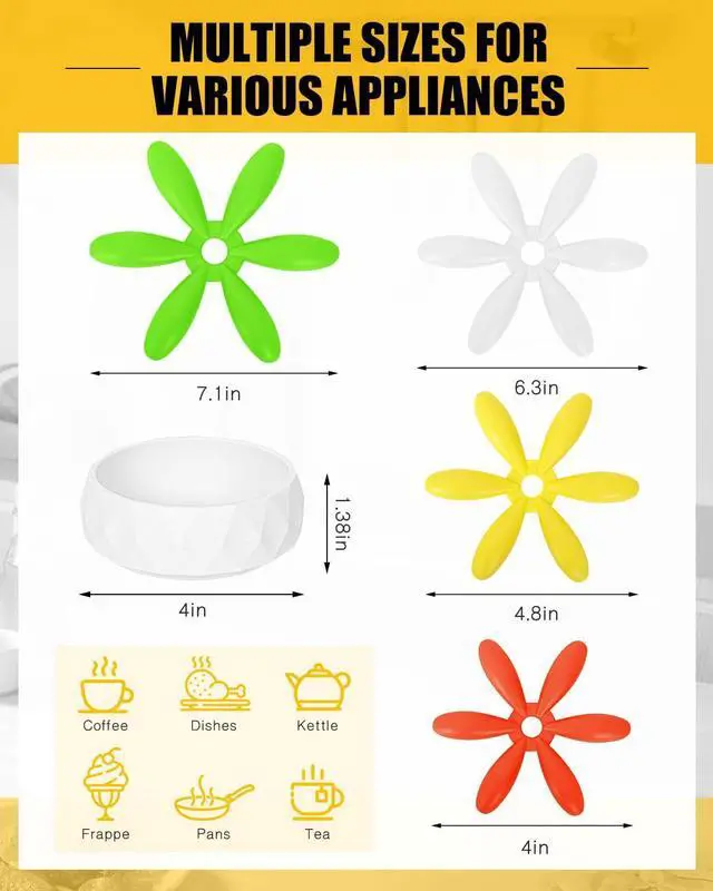 Alt view image 3 of 7 - Silicone Trivets for Hot Dishes, Succulent Shape Trivet Set, Heat-Resistant