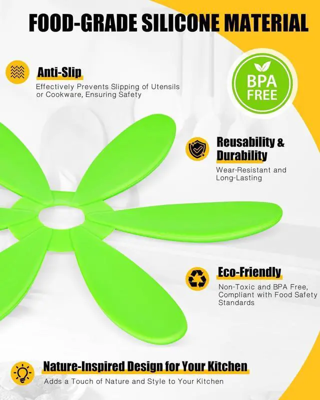 Alt view image 4 of 7 - Silicone Trivets for Hot Dishes, Succulent Shape Trivet Set, Heat-Resistant