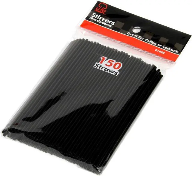 Alt view image 5 of 5 - Chef Craft 5 Inch Coffee Stirrer Straws-Set of 150, Pack of 1, black