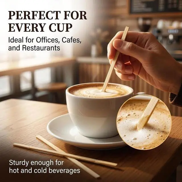 Alt view image 5 of 7 - MAQIHAN 1000pcs Wooden Coffee Stirrers - Coffee Stir Sticks Disposable