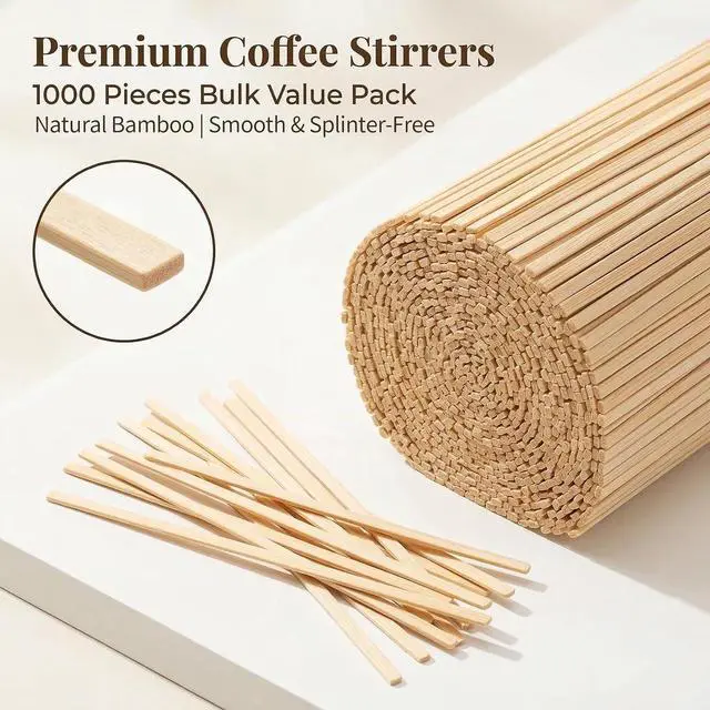 Alt view image 6 of 7 - MAQIHAN 1000pcs Wooden Coffee Stirrers - Coffee Stir Sticks Disposable