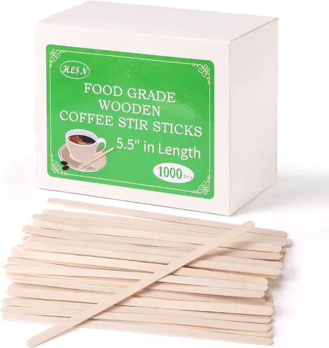 Main image of Wooden Coffee Stirrers 5.5 Inch, 1000 Count, Disposable Coffee Stir Sticks