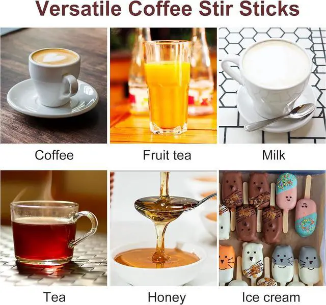 Alt view image 5 of 7 - Wooden Coffee Stirrers 5.5 Inch, 1000 Count, Disposable Coffee Stir Sticks