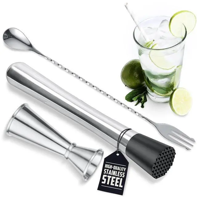 Main image of 3 Pcs Muddler for Cocktails Set, Rust-Resistant, Sturdy Head