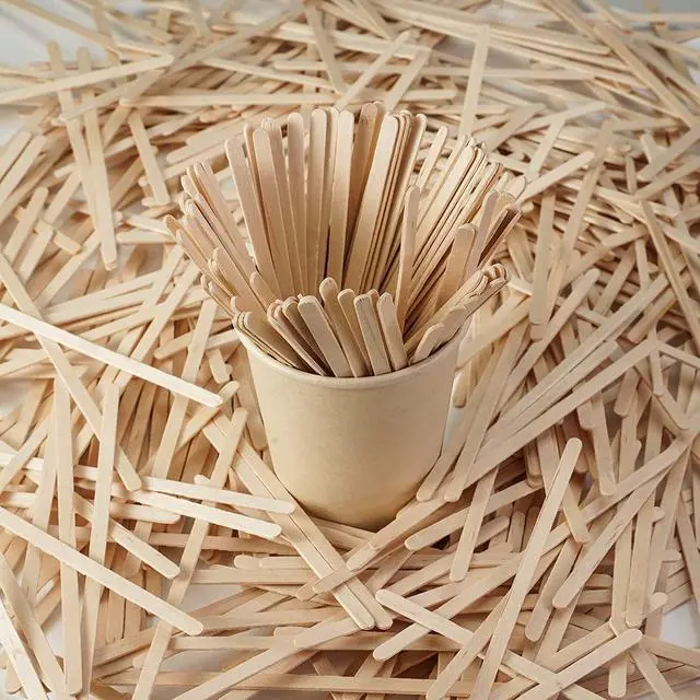 Alt view image 6 of 6 - 500 Wooden Coffee Stirrers - Biodegradable 5.5" Coffee Stirrers Wood, Coffee Mixer Stick, Disposable Coffee Stirs, Stirring Sticks - BPA free Round-End Birch Wooden Stir Sticks For Coffee Bar