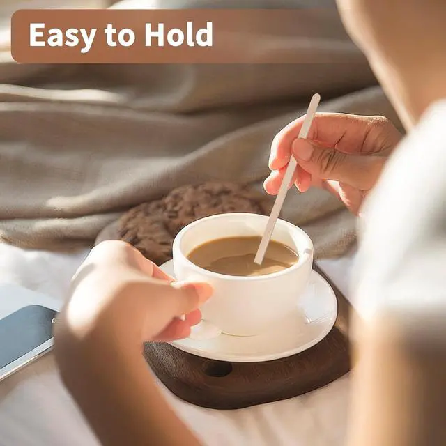 Alt view image 5 of 7 - MOWPOG 700 Pcs Natural Wooden Coffee Stirrers, 5.5" Disposable Stir Sticks
