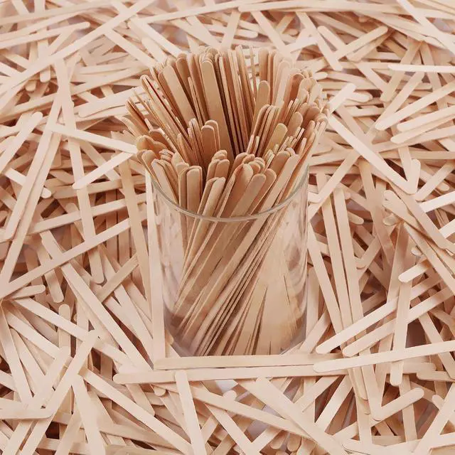 Alt view image 4 of 7 - MOWPOG 700 Pcs Natural Wooden Coffee Stirrers, 5.5" Disposable Stir Sticks