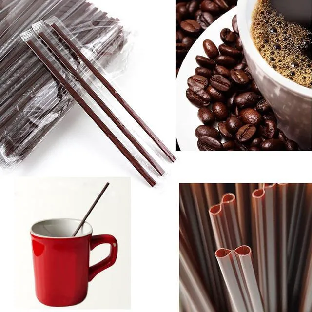 Alt view image 7 of 7 - RLECS 100pcs Two Holes Coffee Stirrer Straw 2-in-1 Disposable Plastic Coffee Stir Sticks Coffee Stirrer Straw Birthday Wedding Party Drinking Cocktail Straws Supplies