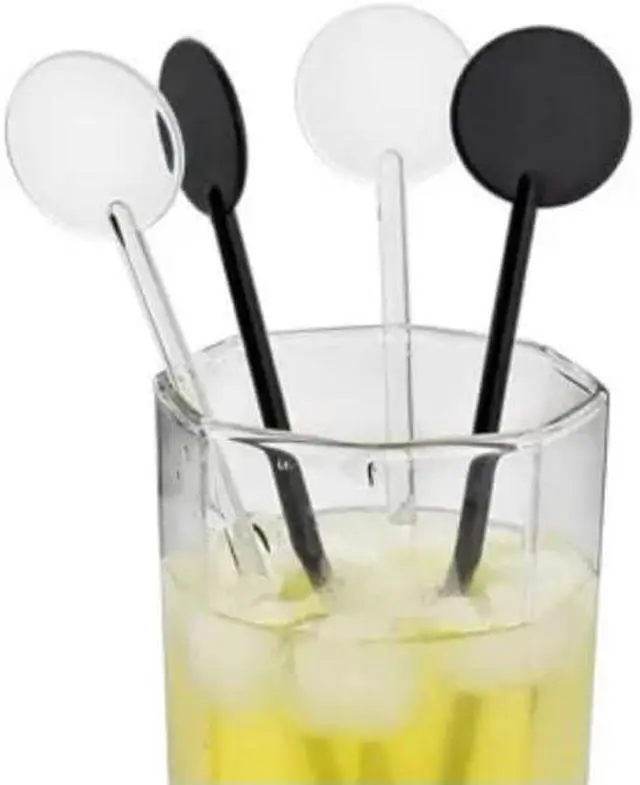 Alt view image 4 of 4 - Brccee AC 100PCS 7 Inches Cocktail Swizzle Sticks, Disposible Plastic Drink Stirrers Plastic Coffee Whiskey Beverage Stirrers (Transparent)