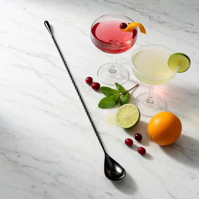 Alt view image 7 of 7 - Homestia 2Pcs Bar Spoon, 12'' Cocktail Mixing Spoon, Drink Stirrers, Black