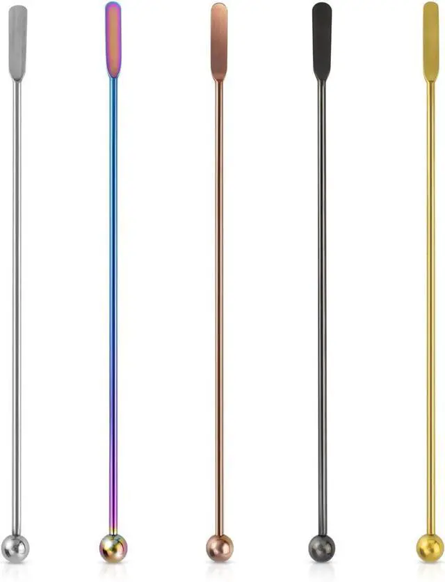 Main image of Coffee Stick Stainless Steel Swizzle Stick Reusable Metal Stir Sticks Cocktail Coffee Drink Stirrer Spoon Beverage Cocktail Stirrers Stir with Small Rectangular Paddles Stirring Bar Set(7.73inch long)