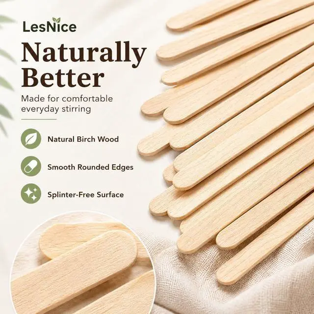 Alt view image 3 of 6 - Wooden Coffee Stirrers, 7 Inch, 200 Pack, Birch Wood Stir Sticks