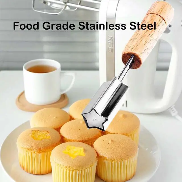 Alt view image 2 of 6 - Cupcake Corer and Filler Tools Cake Digging Hole Maker Cupcake Plunger Hole punch Hole Cutter Cake Digging Holes Stainless Steel Cookie Dunker Tool Pastry Filling Accessories