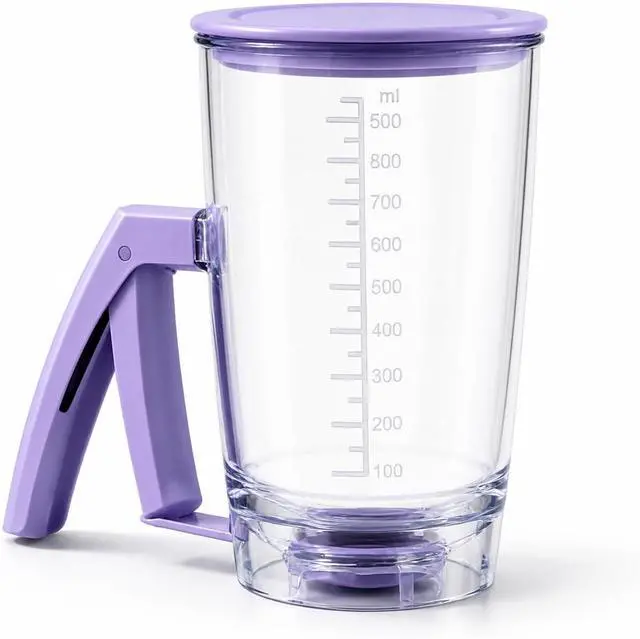 Main image of Pancake Batter Dispenser, Purple Measuring Cup for Baking
