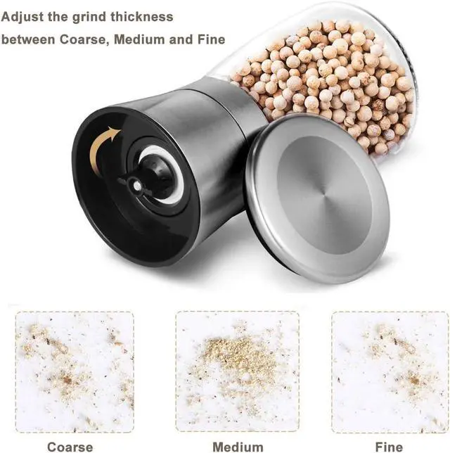 Alt view image 5 of 6 - Mincham Salt or Pepper Grinder Mill Shaker Refillable Coarseness Adjustable