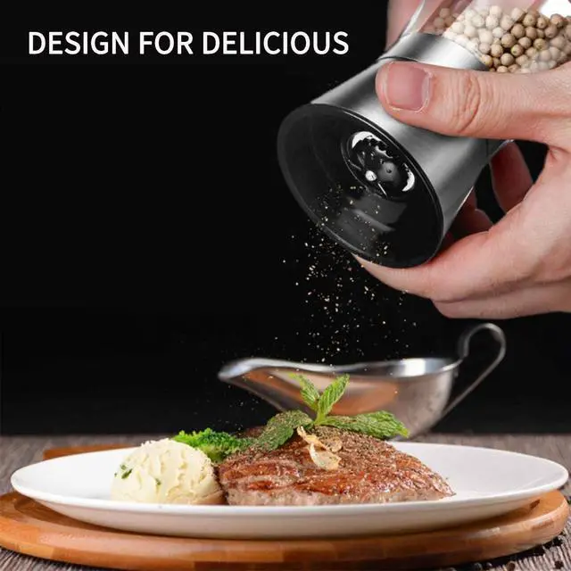 Alt view image 6 of 6 - Mincham Salt or Pepper Grinder Mill Shaker Refillable Coarseness Adjustable