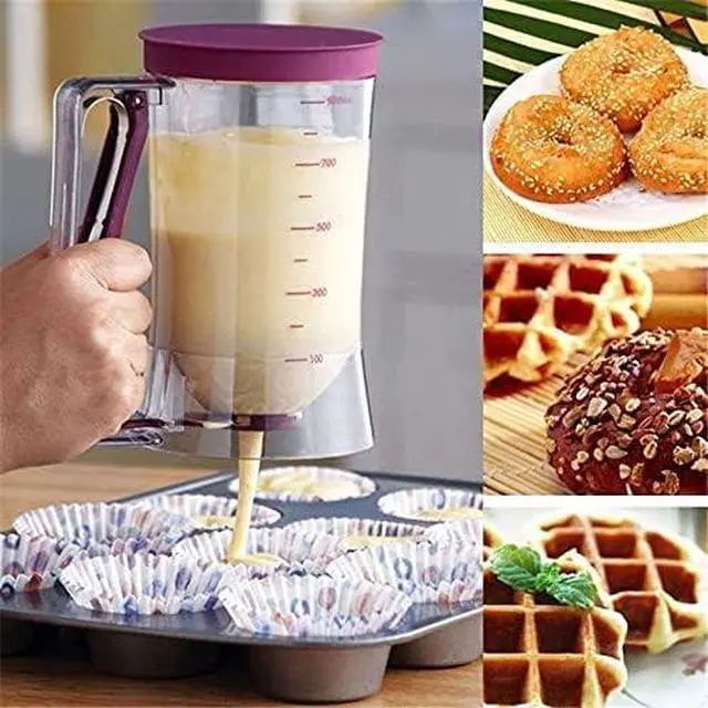 Alt view image 4 of 4 - Cupcake Pancake Cookies Cream Dispenser Cake Mix Jug Baking Essentials Maker Cooking Tools Funnel Measuring cup Accessories