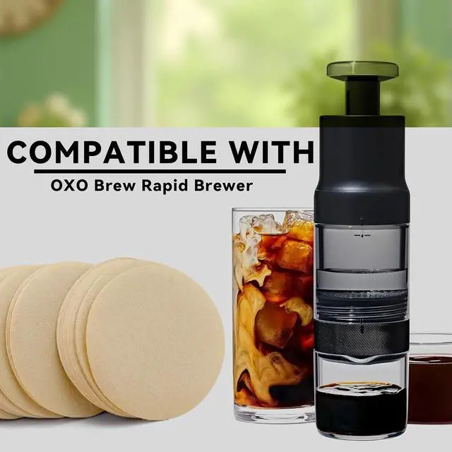 Alt view image 2 of 7 - 500 Unbleached Paper Coffee Filters for OXO Cold Brew, for OXO Rapid Brewer