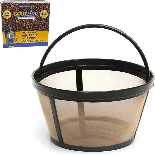 Main image of GOLDTONE Reusable 8-12 Cup Basket Coffee Filter fits Mr. Coffee Makers and Brewers, Replaces your Paper Coffee Filters, BPA Free