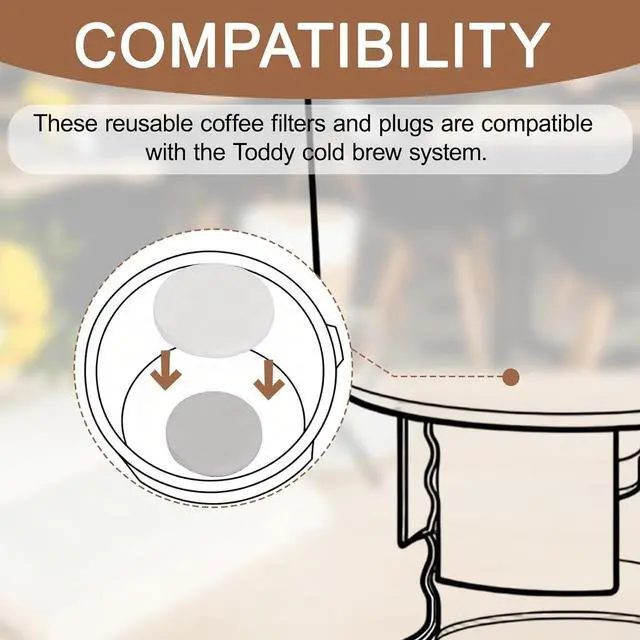 Alt view image 5 of 7 - 10pcs Cold Brew Coffee Filter Paper, Reusable Felt Filters Replacement Parts Accessories Supplies for Toddy Cold Brew System Coffee Maker