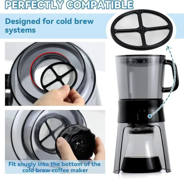 Alt view image 6 of 7 - 2 Pcs Reusable Coffee Filters for OXO Cold Brew Coffee Maker