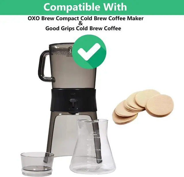 Alt view image 3 of 6 - 100 Count Unbleached Coffee Filters,Paper Filter Compatible With OXO Good Grips Coffee Maker Compact Cold Brew Coffee Maker