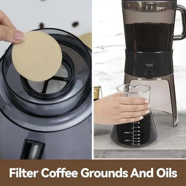 Alt view image 6 of 6 - 500 Pcs Unbleached Coffee Filters for OXO Cold Brew Coffee Maker