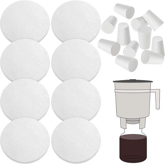Main image of 20 Pack Cold Brew Coffee Filters Set with Replacement Rubber Stoppers