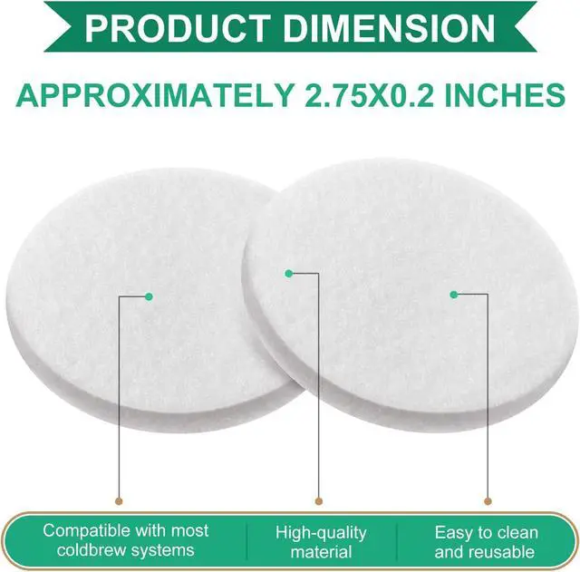 Alt view image 2 of 7 - 20 Pack Cold Brew Coffee Filters Set with Replacement Rubber Stoppers