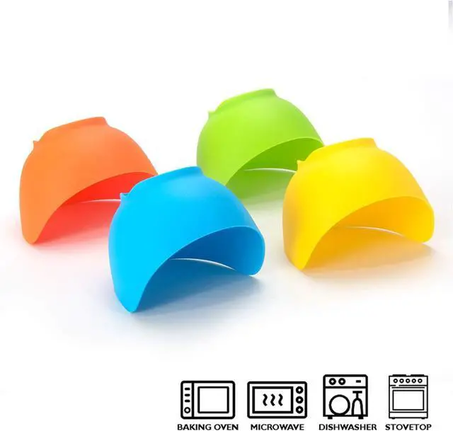 Alt view image 7 of 7 - Silicone Egg Poacher Cups, 4 Pack with Stable Ring Base