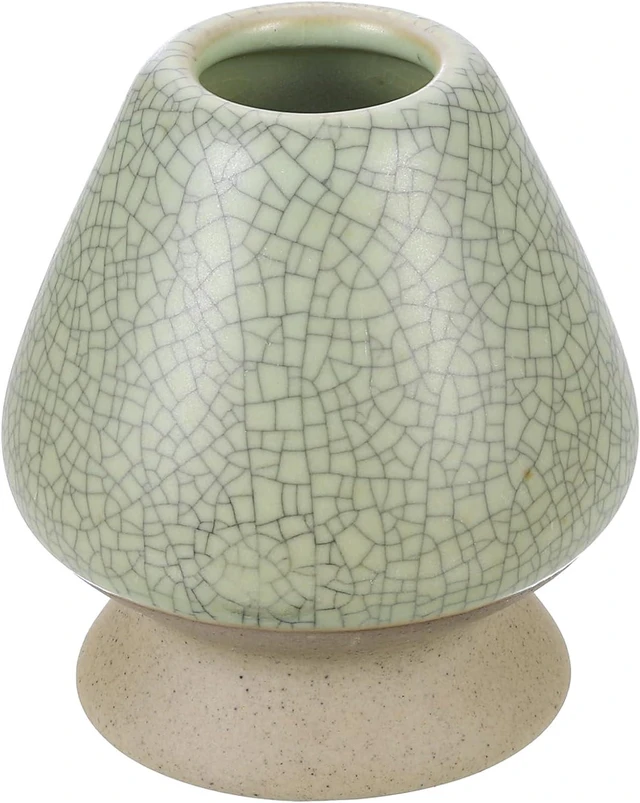 Main image of HARFINGTON Ceramic Chasen Stand 66mm Matcha Whisk Holder Teas Set Whisk Stand Traditional Matcha Tea Chasen Holder Tea Set Accessories for Tea Tasting, Gray Green