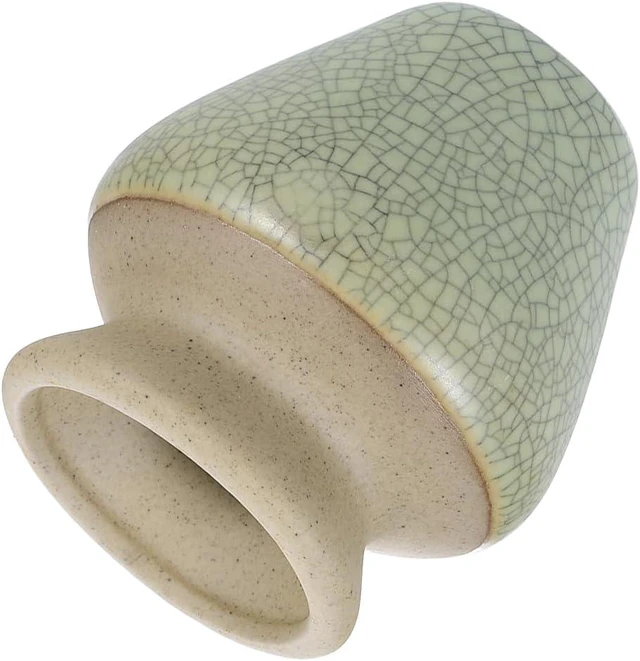 Alt view image 3 of 7 - HARFINGTON Ceramic Chasen Stand 66mm Matcha Whisk Holder Teas Set Whisk Stand Traditional Matcha Tea Chasen Holder Tea Set Accessories for Tea Tasting, Gray Green