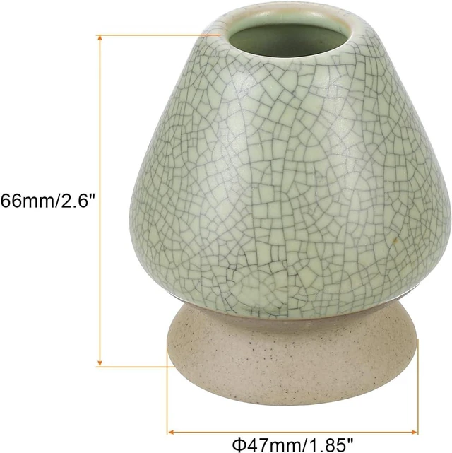 Alt view image 2 of 7 - HARFINGTON Ceramic Chasen Stand 66mm Matcha Whisk Holder Teas Set Whisk Stand Traditional Matcha Tea Chasen Holder Tea Set Accessories for Tea Tasting, Gray Green