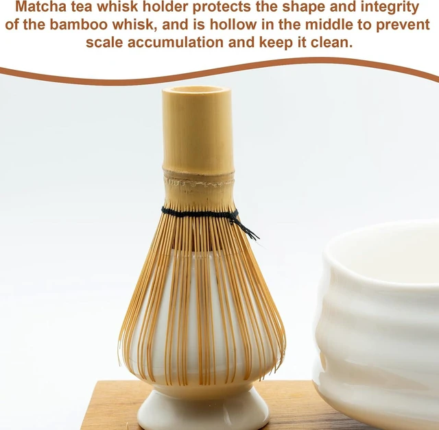 Alt view image 6 of 7 - HARFINGTON Ceramic Chasen Stand 66mm Matcha Whisk Holder Teas Set Whisk Stand Traditional Matcha Tea Chasen Holder Tea Set Accessories for Tea Tasting, Gray Green