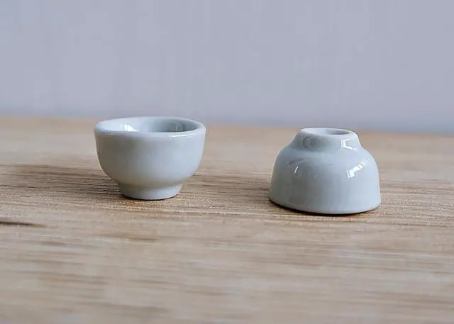 Alt view image 4 of 5 - 1shopforyou Mini Handmade Ceramic Matcha Bowl Set of 10 Japanese Style White Decorative Pottery
