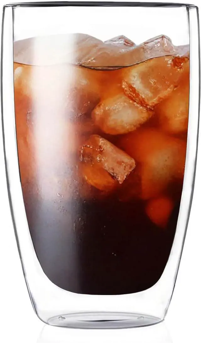 Main image of DOPUDO 17oz Double Wall Glass Coffee Mugs, Insulated Coffee Mug, Clear Borosilicate Glass Coffee Cups for Cappuccino, Tea, Lightweight and Microwave Safe
