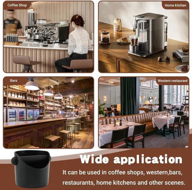 Alt view image 4 of 7 - Espresso Knock Box 4.3 Inch Small Coffee Grounds Bin with Removable Knock Bar Non Slip Base Splash Proof Mini Knock Box for Home Cafes Restaurants