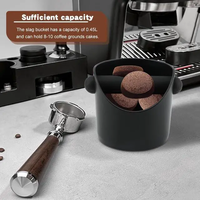 Alt view image 5 of 7 - Espresso Knock Box 4.3 Inch Small Coffee Grounds Bin with Removable Knock Bar Non Slip Base Splash Proof Mini Knock Box for Home Cafes Restaurants