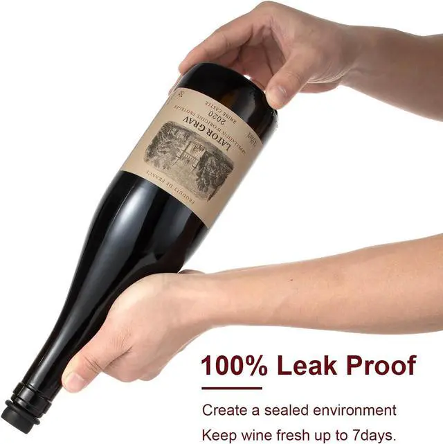 Alt view image 3 of 6 - Wine Saver Vacuum Pump with 4 Wine Stoppers, Wine Bottle Stoppers with Food Grade Silicone Leak proof Keep Fresh Suitable for All Standard Wine Bottles