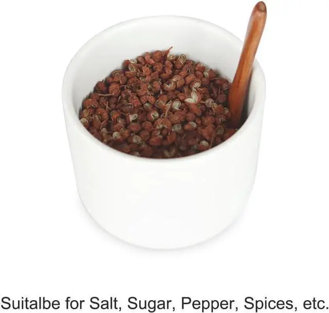 Alt view image 5 of 6 - Salt Cellar Ceramic Salt Container with Lid, Salt Jar 10 OZ (300ml)