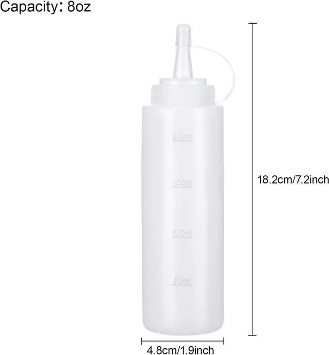 Alt view image 2 of 7 - Premium Leak-Proof Squeeze Bottles Plastic Sauce, Ketchup, Condiment & Syrup Dispenser for Kitchen, Pancake Batter, Salad Dressing, Cooking Oil - BPA Free, Dishwasher Safe (4, 12oz)