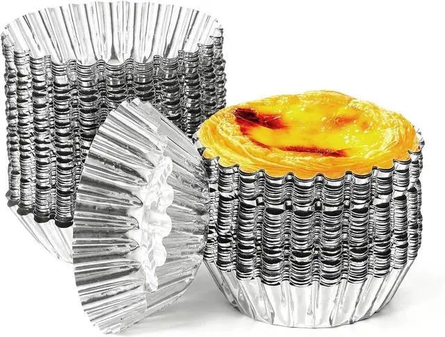 Main image of LLOUSSAK 100 Pack Mini Pie Tins, Disposable Mini Pie Pans, Aluminum Foil Tart Pans for Baking Small Pies Tarts(Chrysanthemum Style)
