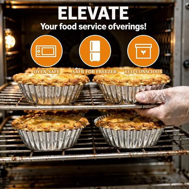Alt view image 6 of 7 - LLOUSSAK 100 Pack Mini Pie Tins, Disposable Mini Pie Pans, Aluminum Foil Tart Pans for Baking Small Pies Tarts(Chrysanthemum Style)