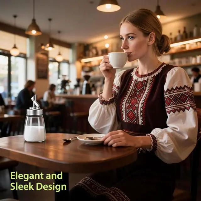 Alt view image 5 of 7 - Glass Sugar Jar, Sugar Container Sugar Dispenser with Pour Spout, 6oz Glass Jar with Stainless Steel Lid, Multi-Use Sugar Bowl Sugar Shaker Sugar Container for Coffee Bar