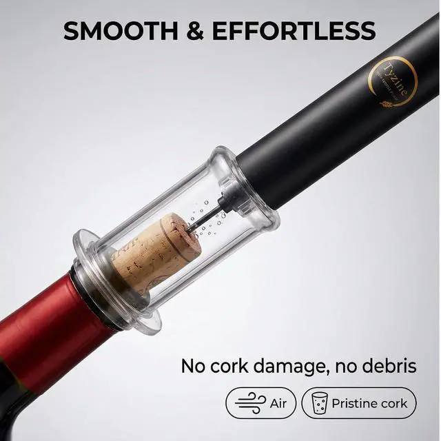 Alt view image 2 of 7 - Air Pressure Pump Bottle Opener With Foil Cutter And Aerator Pourer,Simple Cork Remover,Efficient Corkscrew Bottle Opener,Great For Wine Lovers,Perfect Wine Gift. (Black 3 set)