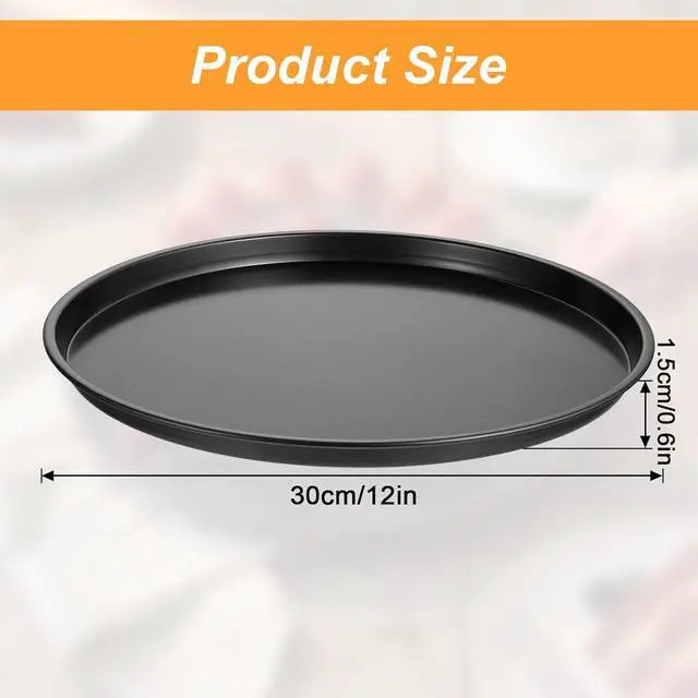Alt view image 2 of 7 - 11.4 Inch Cookie Cake Pan, Round Cake Pan Round Cookie Sheet Nonstick Giant Shollow Baking Pans Cakes Tray Pans for Home Kitchen Baking