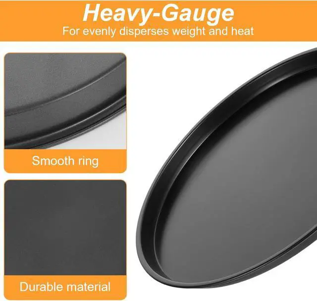 Alt view image 3 of 7 - 11.4 Inch Cookie Cake Pan, Round Cake Pan Round Cookie Sheet Nonstick Giant Shollow Baking Pans Cakes Tray Pans for Home Kitchen Baking