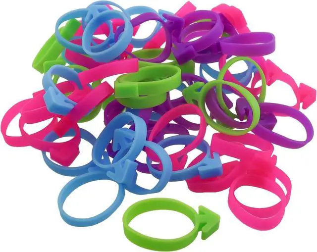 Main image of 40PCS Buttercream Piping Bag Retainer Rings Silicone Piping Bag Straps Colored Pastry Bag Ties For Cupcakes Frosting and Cookie Sealing