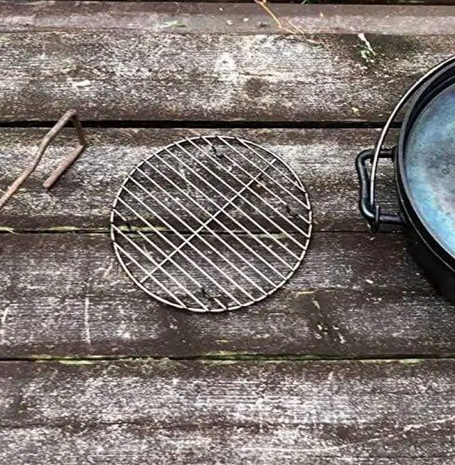 Alt view image 5 of 6 - CAMPINGMOON 8.27inch/21cm Round Stainless Steel Roasting Baking Steaming Cooling Rack Cooking Grid Grill Fits for 10-inch Dutch Oven W21