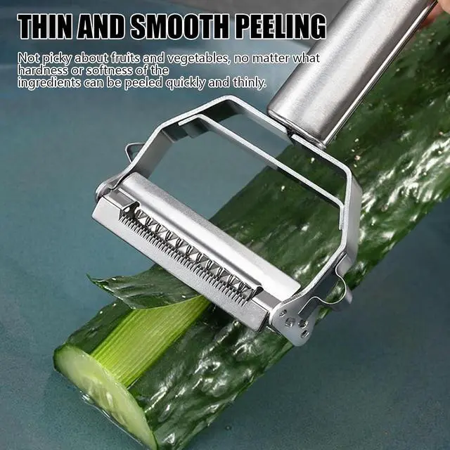 Alt view image 4 of 7 - Multifunction Stainless Steel Julienne Peeler Vegetable Peeler Double Planing Grater Kitchen Accessories Cooking Tools